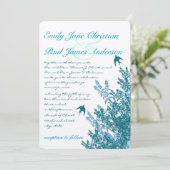 Invitation Serenity Blue et Aqua Floral Wedding invite (Debout devant)