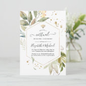 Invitation Serenity Greenery Mariage virtuel en ligne géométr (Debout devant)
