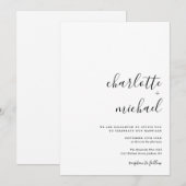 Invitation SERENITY Moderne Écriture Minimaliste Mariage (Devant / Derrière)