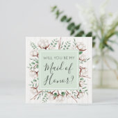 Invitation Serez-vous domestique d'honneur rustique Coton Sud (Debout devant)