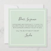 Invitation Serez-vous domestique d'honneur rustique Coton Sud (Dos)