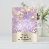 Invitation Serez-Vous Épouse Parties scintillant Princesse Ro (Debout devant)