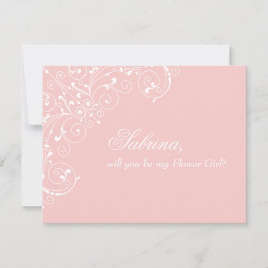 Invitation Serez-vous Flower Delicate Rose Blush (Devant)