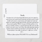 Invitation Serez-vous, je vous prie, ma servante d'honneur ? (Devant / Derrière)