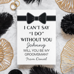 Invitation Serez-Vous Ma Cravate Groomsman Black Bow