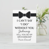 Invitation Serez-Vous Ma Cravate Groomsman Black Bow (Debout devant)