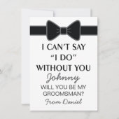 Invitation Serez-Vous Ma Cravate Groomsman Black Bow (Devant)