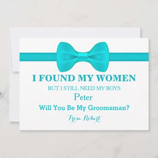 Invitation Serez-Vous Ma Cravate Groomsman Bow (Devant)