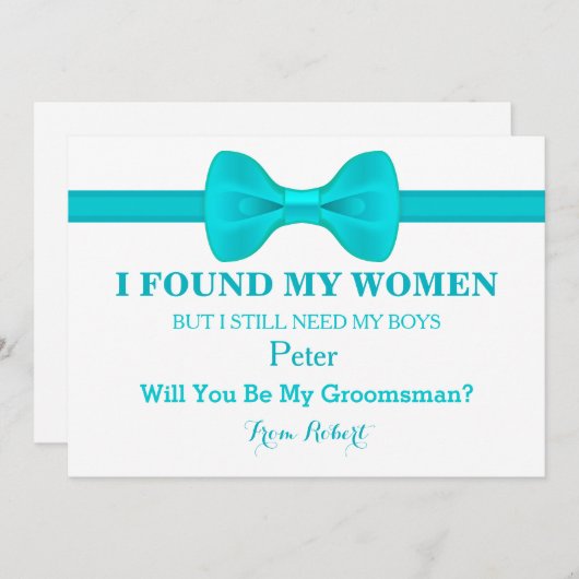 Invitation Serez-Vous Ma Cravate Groomsman Bow (Devant / Derrière)