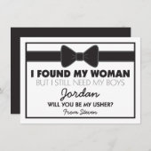 Invitation Serez-Vous Ma Cravate Usher Black/White Bow (Devant / Derrière)