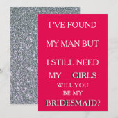 Invitation Serez-vous ma demande de demoiselle d'honneur Rose (Devant / Derrière)