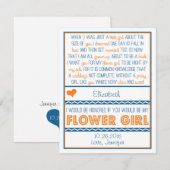 Invitation Serez-vous ma demoiselle de honneur ? Bleu (Devant / Derrière)