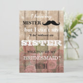 Invitation Serez-vous ma demoiselle d'honneur ? (Debout devant)