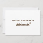 Invitation Serez-vous ma demoiselle d'honneur ? (Devant)