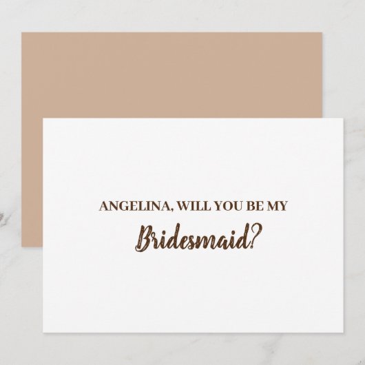 Invitation Serez-vous ma demoiselle d'honneur ? (Devant / Derrière)