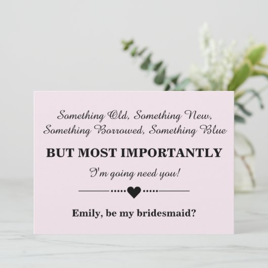 Invitation Serez-vous ma demoiselle d'honneur ? (Debout devant)