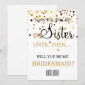 Invitation Serez-vous ma demoiselle d'honneur ? (Devant / Derrière)