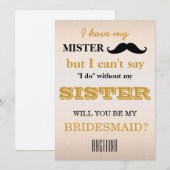 Invitation Serez-vous ma demoiselle d'honneur ? (Devant / Derrière)