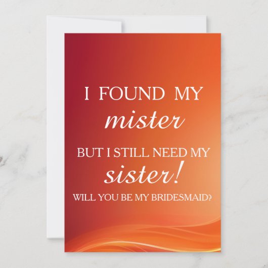 Invitation Serez-vous ma demoiselle d'honneur ? (Devant)
