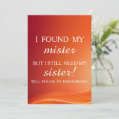 Invitation Serez-vous ma demoiselle d'honneur ? (Debout devant)