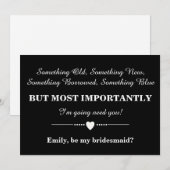 Invitation Serez-vous ma demoiselle d'honneur ? (Devant / Derrière)