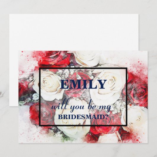 Invitation Serez-vous ma demoiselle d'honneur ? (Devant / Derrière)