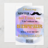 Invitation Serez-vous ma demoiselle d'honneur ? (Devant / Derrière)