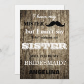 Invitation Serez-vous ma demoiselle d'honneur ? (Devant / Derrière)