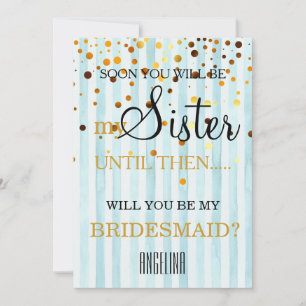 Invitation Serez-vous ma demoiselle d'honneur ?