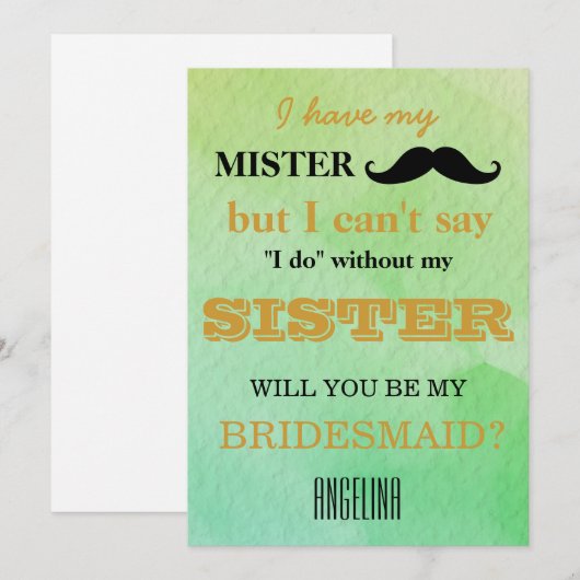 Invitation Serez-vous ma demoiselle d'honneur ? (Devant / Derrière)