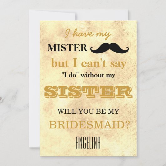 Invitation Serez-vous ma demoiselle d'honneur ? (Devant)