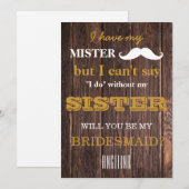 Invitation Serez-vous ma demoiselle d'honneur ? (Devant / Derrière)