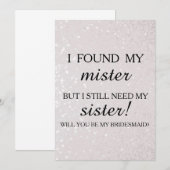 Invitation Serez-vous ma demoiselle d'honneur ? (Devant / Derrière)