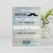 Invitation Serez-vous ma demoiselle d'honneur ? (Debout devant)