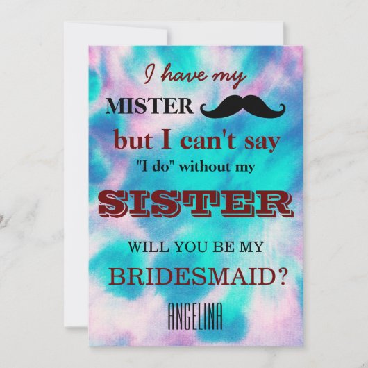 Invitation Serez-vous ma demoiselle d'honneur ? (Devant)
