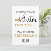 Invitation Serez-vous ma demoiselle d'honneur ? (Debout devant)