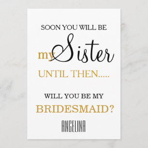 Invitation Serez-vous ma demoiselle d'honneur ?