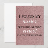 Invitation Serez-vous ma demoiselle d'honneur ? (Devant / Derrière)