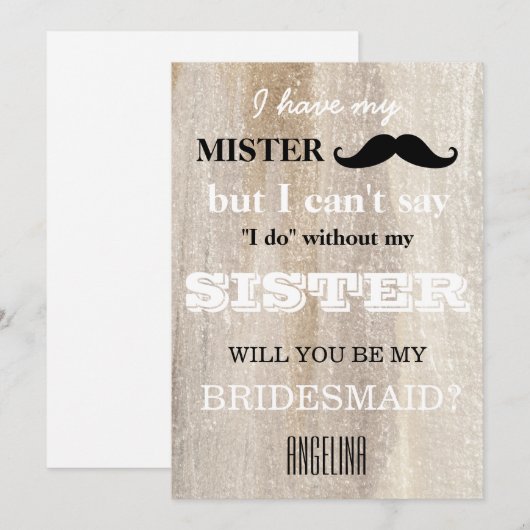 Invitation Serez-vous ma demoiselle d'honneur ? (Devant / Derrière)