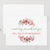 Invitation Serez-vous ma demoiselle d'honneur ? (Devant / Derrière)