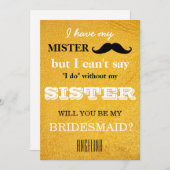 Invitation Serez-vous ma demoiselle d'honneur ? (Devant / Derrière)