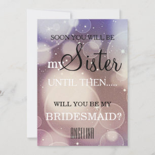 Invitation Serez-vous ma demoiselle d'honneur ?