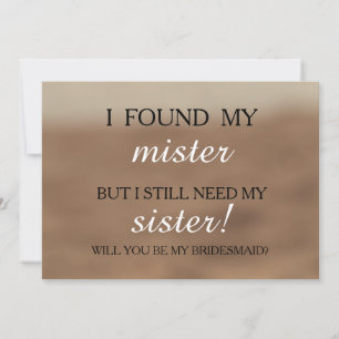 Invitation Serez-vous ma demoiselle d'honneur ?