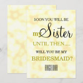 Invitation Serez-vous ma demoiselle d'honneur ? (Devant / Derrière)