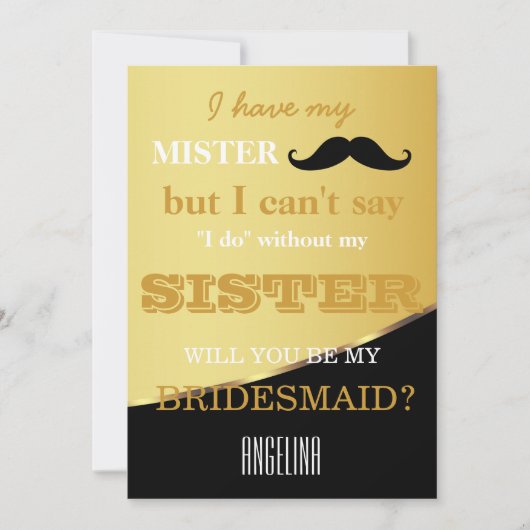 Invitation Serez-vous ma demoiselle d'honneur ? (Devant)