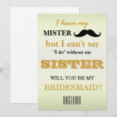 Invitation Serez-vous ma demoiselle d'honneur ? (Devant / Derrière)