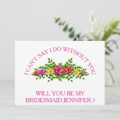 Invitation Serez-vous ma demoiselle d'honneur ? (Debout devant)