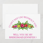 Invitation Serez-vous ma demoiselle d'honneur ? (Devant / Derrière)