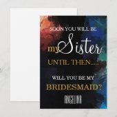 Invitation Serez-vous ma demoiselle d'honneur ? Aquarelle (Devant / Derrière)