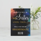 Invitation Serez-vous ma demoiselle d'honneur ? Aquarelle (Debout devant)